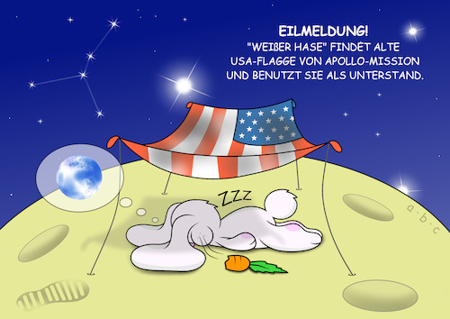 Cartoon: HakutoR (medium) by a-b-c tagged abc,hakutor,mondsonde,japan,nasa,trümmerteile,einschlagkrater,weißerhase,ispace,apollomission,usa,flagge,unterstand,hase,sterne,all,kosmos,sonne,erde,planeten,forschung,wissenschaft,hakamada,spacex,abc,hakutor,mondsonde,japan,nasa,trümmerteile,einschlagkrater,weißerhase,ispace,apollomission,usa,flagge,unterstand,hase,sterne,all,kosmos,sonne,erde,planeten,forschung,wissenschaft,hakamada,spacex