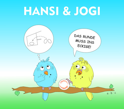 Cartoon: Hansi und Jogi - das Runde (medium) by a-b-c tagged abc,vögel,wellensittich,vogel,ei,nest,fußball,sprüche,trainer,taktik,mittelfeld,spieltaktik,em,wm,liga,bundesliga,uefa,dfb,abc,vögel,wellensittich,vogel,ei,nest,fußball,sprüche,trainer,taktik,mittelfeld,spieltaktik,em,wm,liga,bundesliga,uefa,dfb