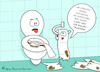 Cartoon: Schmutziges Geschäft (small) by a-b-c tagged donnerbalken,klo,latrine,schmutz,thron,toilette,toilettenpapier,topf,wc