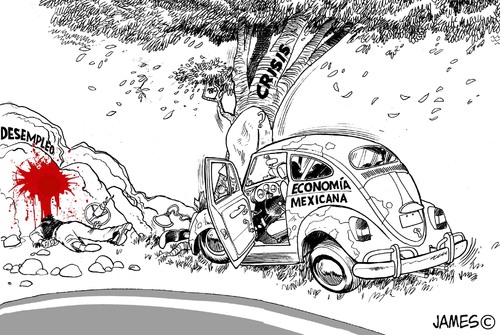 Cartoon: catastrofe (medium) by JAMEScartoons tagged crisis,desempleo,economia,choque,caricatura
