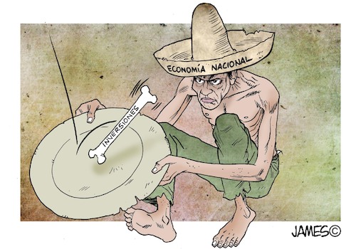 Cartoon: cero crecimiento cero desarrollo (medium) by JAMEScartoons tagged economia,inversion,dinero,subdesarrollo,cero
