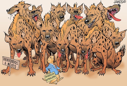 Cartoon: Desconfianza (medium) by JAMEScartoons tagged corrupcion,inseguridad,impunidad,inversionista