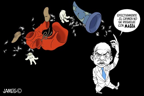Cartoon: fantasia errada (medium) by JAMEScartoons tagged calderon,mexico,fantasia,presidente,delincuencia