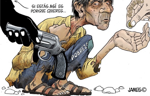 Cartoon: La otra opcion (medium) by JAMEScartoons tagged pobreza,corrupcion,arma,gobierno,james,cartonista,jaime,mercado