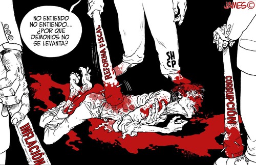 Cartoon: Sin respuesta (medium) by JAMEScartoons tagged corrupcion,impunidad,mexico,james,jaime,mercado,cartoons