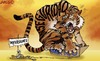 Cartoon: Naufragos (small) by JAMEScartoons tagged tigre,bote,naufrago,oceano,corrupcion,inversionista,james,cartonista,jaime,mercado