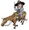 Cartoon: True grit (small) by JAMEScartoons tagged jeff,bridges,true,grit,cowboy,vaquero