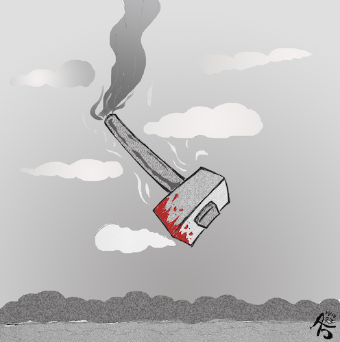 Cartoon: Abgestürztes Vorschlaghammer (medium) by Back tagged katastrophe,unfall,flugzeug,prigoschin