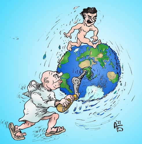 Cartoon: Bremse! (medium) by Back tagged aufruhr,chaos,welt,konflikte,krise,aufregung