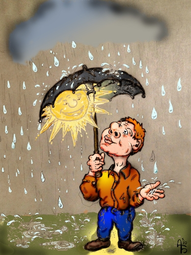 Cartoon: Das Unwetter (medium) by Back tagged unwetter,schwerezeiten
