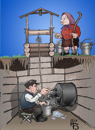 Cartoon: Nixe (medium) by Back tagged merman,water,nixe,wasser,wassermann