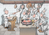 Cartoon: Dirigent (small) by Back tagged dirigent,aufsicht,führer,flett,küche,koch