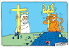 Cartoon: Cross or trident (small) by Colgariovas tagged cross,trident,ukraine,christianity,faith,god,religion,atheism,nationalism,rebellion,coup,satanism,satan,devil
