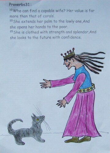 Cartoon: PROVERBS 31 . 10.20 .25 SALOMON (medium) by skätschup tagged save,share,support,supply,love,affection