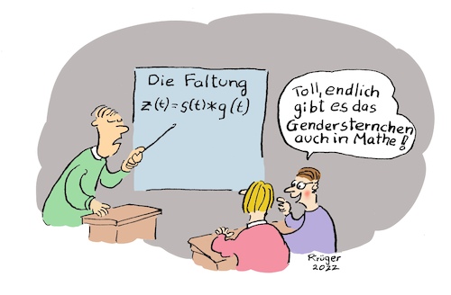 Cartoon: Gendersternchen in Mathe (medium) by Wackelpeter tagged mathe,gendersternchen,math2022
