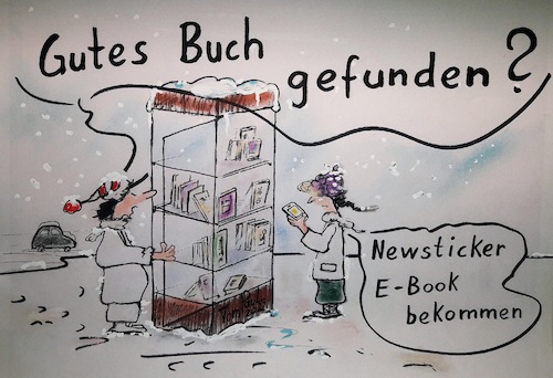 Cartoon: Am Bücherschrank (medium) by TomPauLeser tagged am,bücherschrank,newsletter,buchschrank,handy,email,buch