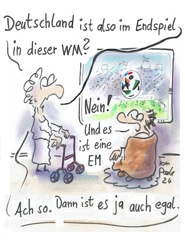 Cartoon: Deutschland EM (medium) by TomPauLeser tagged deutschland,em,wm,europameister,weltmeister,fußball,fernsehen