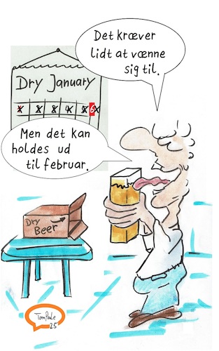 Cartoon: dry january (medium) by TomPauLeser tagged dry,january,toer,pakke,oel,januar,februar,udholde