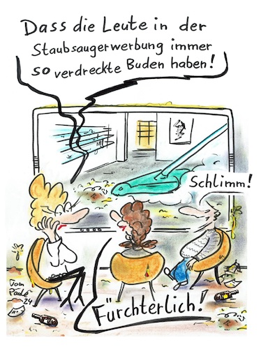 Cartoon: Es saugt und bläst der (medium) by TomPauLeser tagged staubsauger,haushalt,werbung,tv,spot,dreck,schmutz,staubsaugen,sauber,clean,dreckig,schmutzig