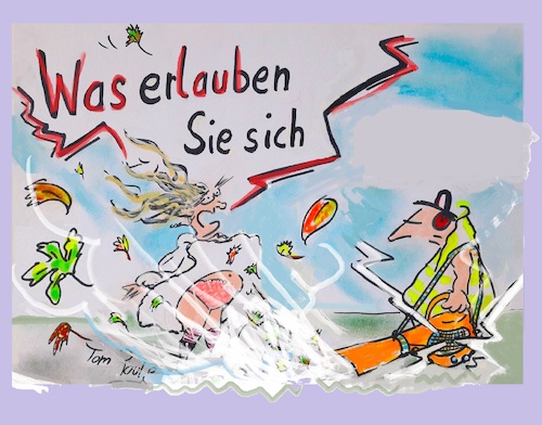 Cartoon: Laubbläser (medium) by TomPauLeser tagged laubbläser,laub,erlauben,rock,kleid,landschaftsgärtner