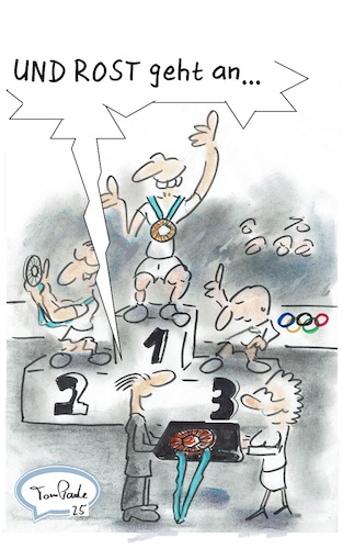 Cartoon: Rostolympia (medium) by TomPauLeser tagged rostolympia,olympia,rückgabe,medaillen,olympiamedaillen,gold,silber,bronze,bronzemedaille,silbermedaille,goldmedaille,sport,triumpf