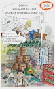 Cartoon: Chinese New Year (small) by TomPauLeser tagged chinese,new,year,beer,alcohol,wine,cellar,spider,web,barrel,whiskey,drunken,being,drunk