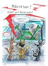 Cartoon: Geld oder Leben (small) by TomPauLeser tagged kröten,bank,krötenbank,mäusegeld,tresor,diebe,banditen,räuber,katzen