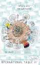 Cartoon: International table (small) by TomPauLeser tagged important,topics,medicine,education,specialists,schlapplachsachen,tompaule,violence,prevention,and,much,more,satire