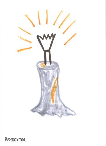 Cartoon: candle light bulb (medium) by Seydi Ahmet BAYRAKTAR tagged candle,light,bulb
