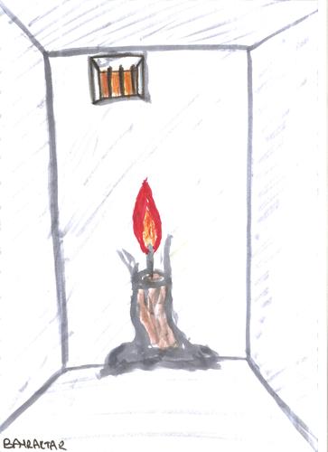 Cartoon: hope behind bars (medium) by Seydi Ahmet BAYRAKTAR tagged bars,behind,hope