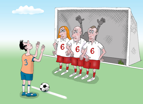 Cartoon: football (medium) by Tarasenko  Valeri tagged football,mur,signe,nombre,sport