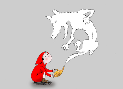 Cartoon: lamp (medium) by Tarasenko  Valeri tagged lamp,gin,wolf,red
