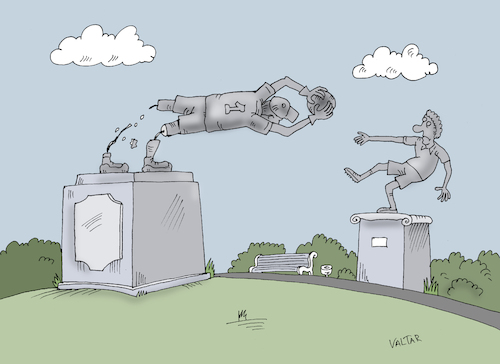 Cartoon: monument (medium) by Tarasenko  Valeri tagged monument,sculpture,football,park