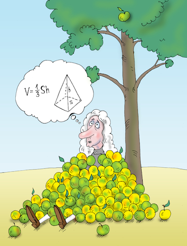 Cartoon: Newton (medium) by Tarasenko  Valeri tagged newton,apples,equation,mathematician,scientist