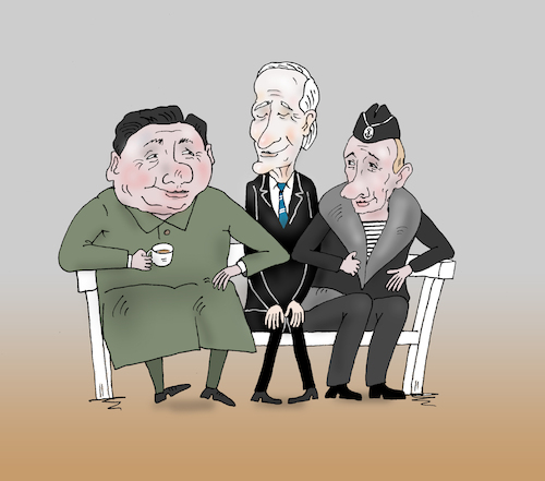 Cartoon: politician (medium) by Tarasenko  Valeri tagged trinity,negotiations,politician