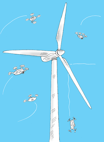 Cartoon: technology (medium) by Tarasenko  Valeri tagged technology,drone,energy,wind