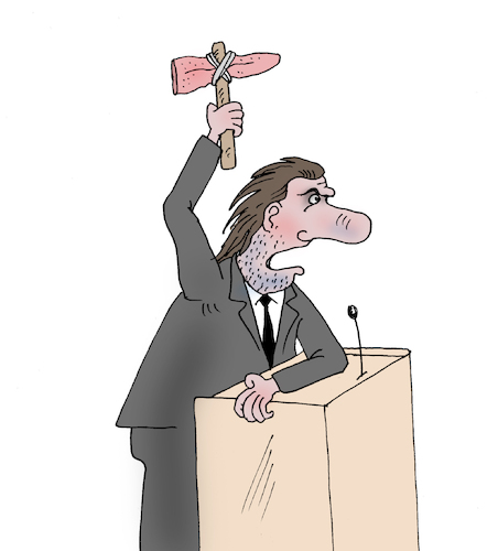 Cartoon: tribune (medium) by Tarasenko  Valeri tagged tongue,axe,speaker,tribune