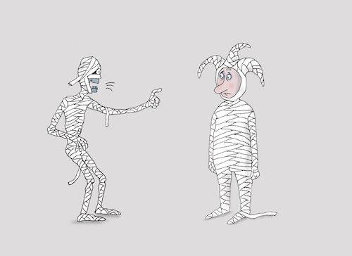 Cartoon: unhealthy laughter (medium) by Tarasenko  Valeri tagged laugh,mummy,jester,clown