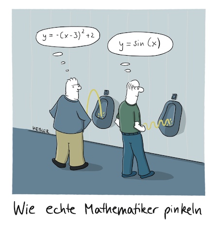 Cartoon: Wie echte Mathematiker pinkeln (medium) by Ruth Hebler Cartoons tagged math2022