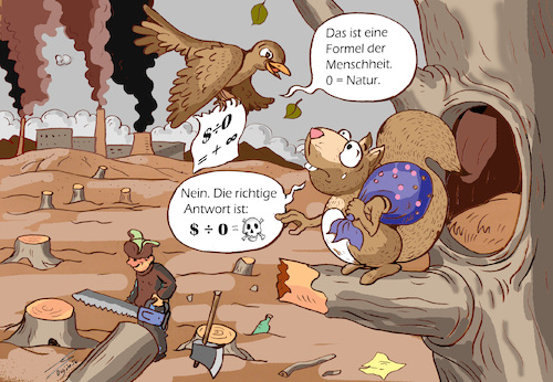 Cartoon: Mathematik der Gier (medium) by laodu tagged the,dmv,math,cartoon,prize,math2022,environment