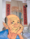 Cartoon: Bohumil Hrabal in a Chinese farm (small) by laodu tagged literatur exile politics