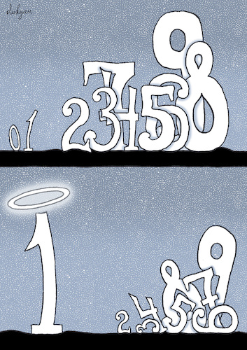 Cartoon: Numbers (medium) by Lukyanchenko Igor tagged math2022