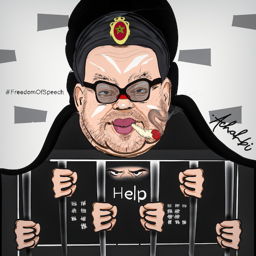 Cartoon: freedom of speech (medium) by Crabman tagged marokko