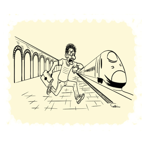 Cartoon: Delay (medium) by sally cartoonist tagged delay,lifestyle,traditions,society,educationfamily,youth,cartoon,caricature,book,newspaper,magazine,delay,lifestyle,traditions,society,educationfamily,youth,cartoon,caricature,book,newspaper,magazine