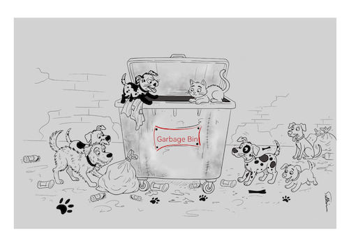 Cartoon: Garbage Bin (medium) by sally cartoonist tagged garbage,bin,streets,workers,staff,human,environment,epidemics,destruction,garbage,bin,streets,workers,staff,human,environment,epidemics,destruction