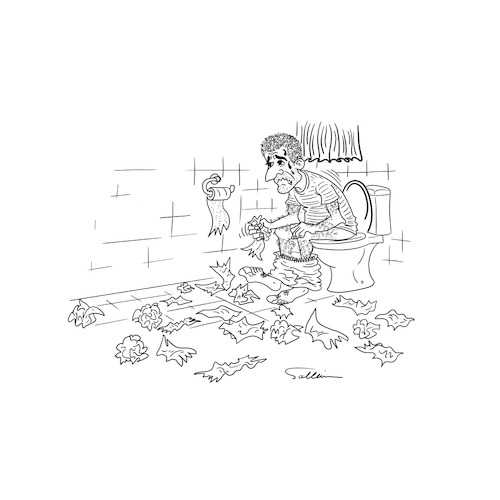 Cartoon: Paper tissues (medium) by sally cartoonist tagged toilet,tissues,consumption,society,lifestyle,education,cartoon,caricature,book,newspaper,magazine,toilet,tissues,consumption,society,lifestyle,education,cartoon,caricature,book,newspaper,magazine