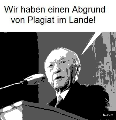 Cartoon: Abgrund von Plagiat (medium) by b-r-m tagged guttenberg,abrund,plagiat,adenauer