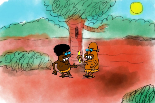 Cartoon: banana issue part3 (medium) by sal tagged cartoon,sal