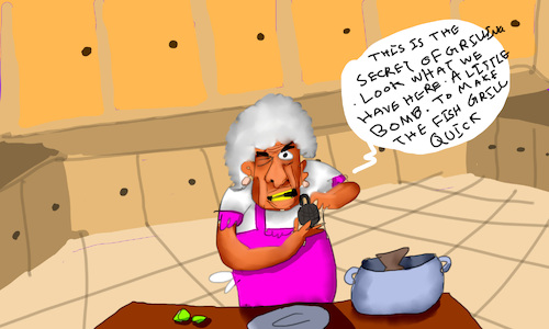 Cartoon: hell in kitchen (medium) by sal tagged comic,cartoon,hell,in,kitchen