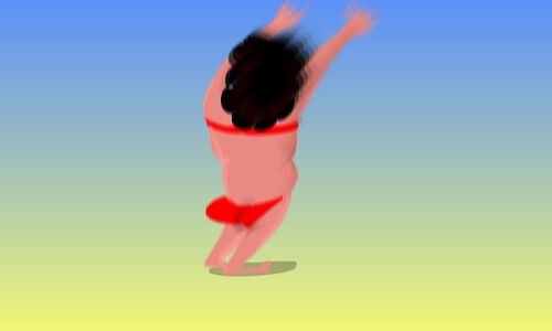 Cartoon: lady dancing at the beach (medium) by sal tagged cartoon,animatic